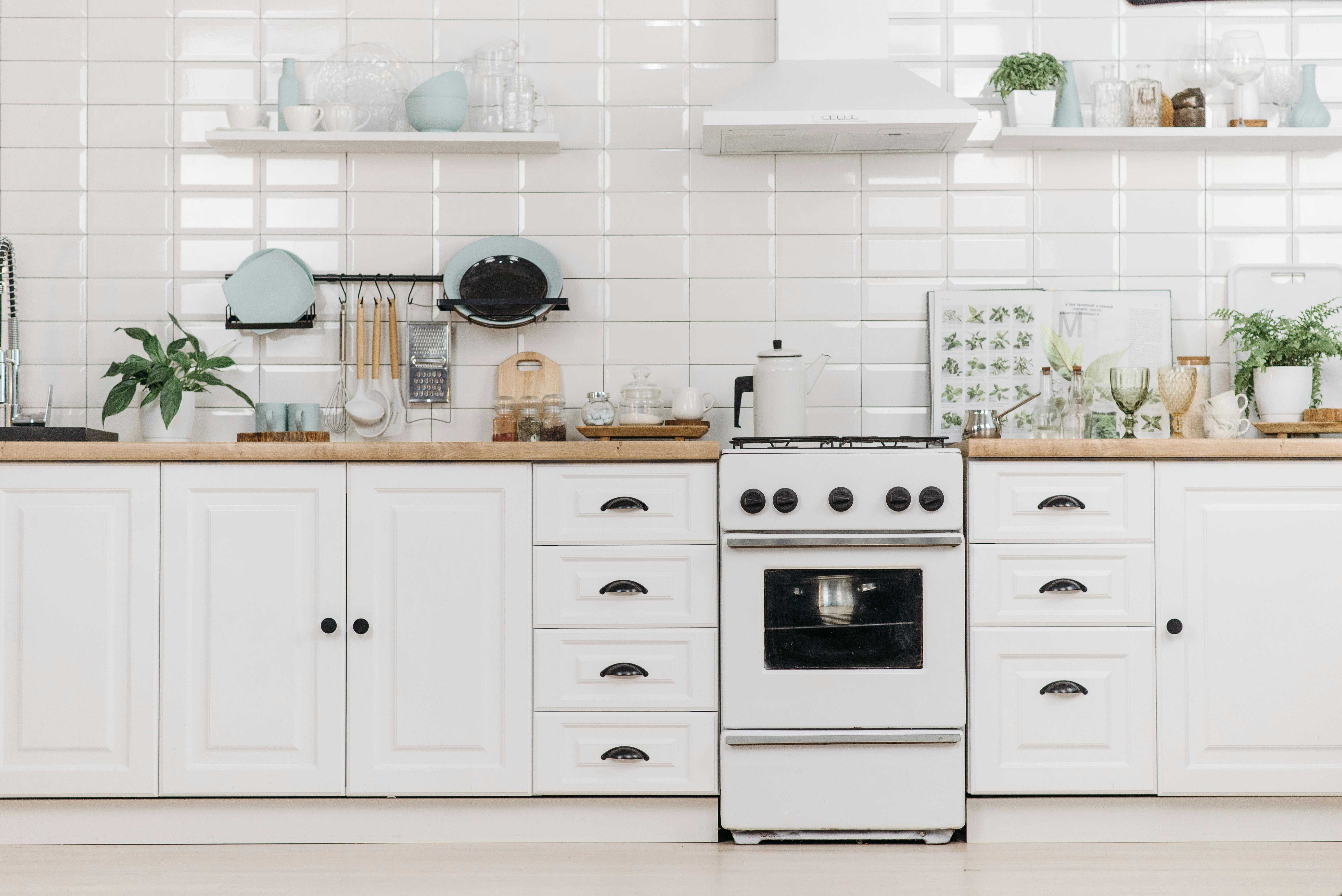 Kitchen utensils and practical equipment arranged neatly
